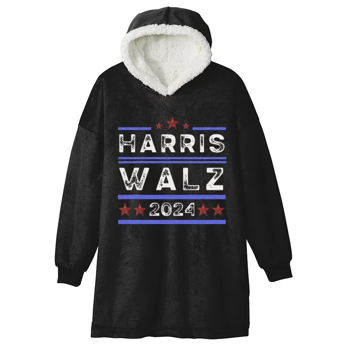 Harris Walz 2024 Harris For President Vote For Kamala Hooded Wearable Blanket