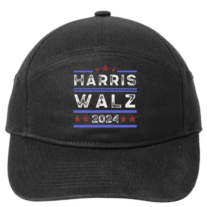 Harris Walz 2024 Harris For President Vote For Kamala 7-Panel Snapback Hat