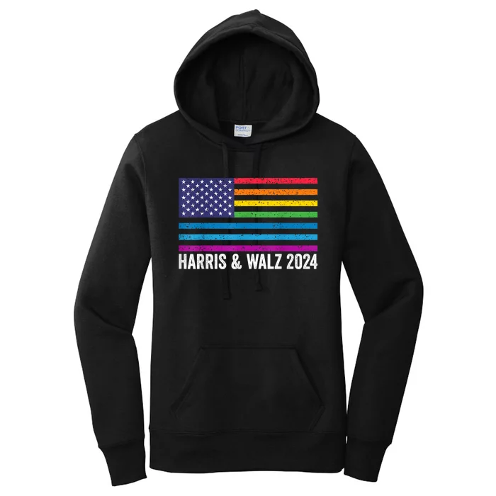 Harris Waltz 2024 Election Kamala Harris Tim Waltz 2024 Patriotic Colors Women's Pullover Hoodie