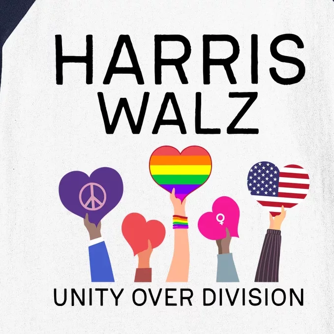 Harris Walz 2024 Unity Over Division Harris Walz 2024 Baseball Sleeve Shirt