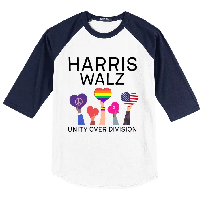 Harris Walz 2024 Unity Over Division Harris Walz 2024 Baseball Sleeve Shirt