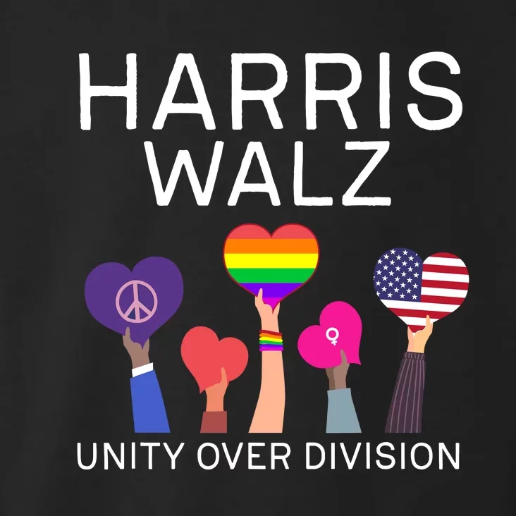 Harris Walz 2024 Unity Over Division Harris Walz 2024 Toddler Hoodie