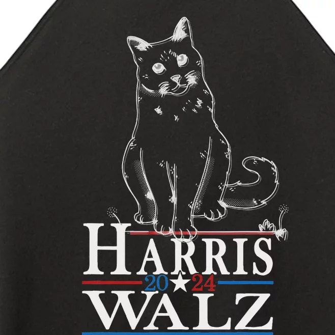 Harris Waltz 2024 Election Funny Cat Kamala Harris Tim Walz Women’s Perfect Tri Rocker Tank