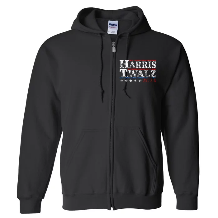 Harris Walz 2024 Election Kamala Harris Tim Waltz 2024 Full Zip Hoodie