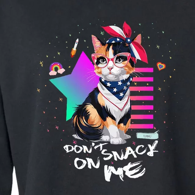 Harris Walz 2024 Support DonT Snack On Me Cat Cropped Pullover Crew