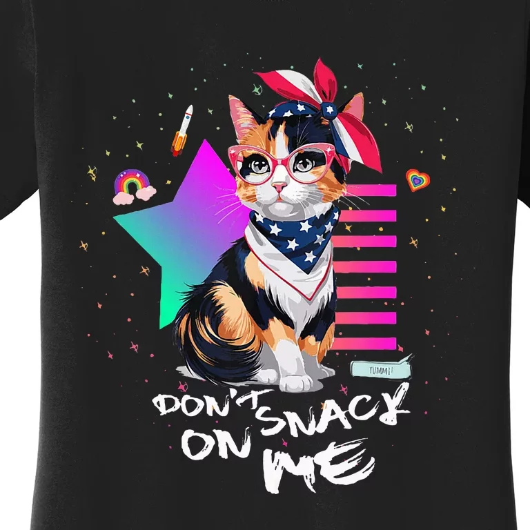 Harris Walz 2024 Support DonT Snack On Me Cat Women's T-Shirt