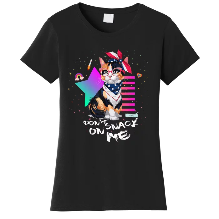 Harris Walz 2024 Support DonT Snack On Me Cat Women's T-Shirt