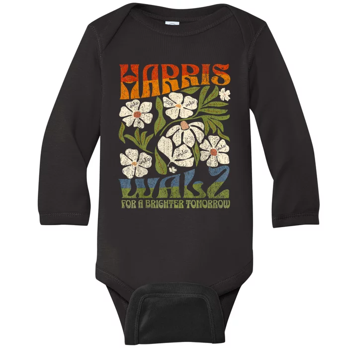 Harris Waltz 2024 For A Brighter Tomorrow Boho Aesthetic Baby Long Sleeve Bodysuit