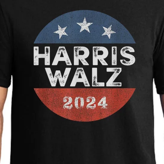 Harris Waltz 2024 For President Retro Button Election Pajama Set