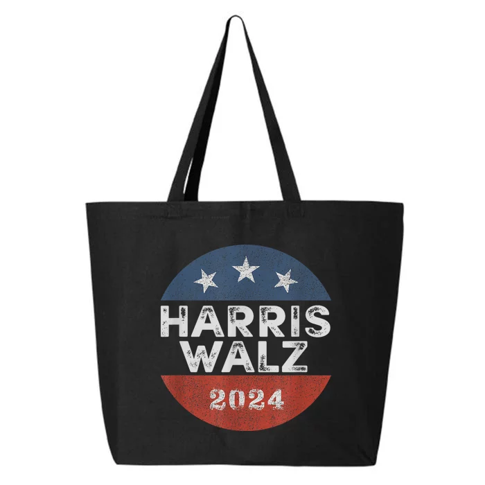 Harris Waltz 2024 For President Retro Button Election 25L Jumbo Tote