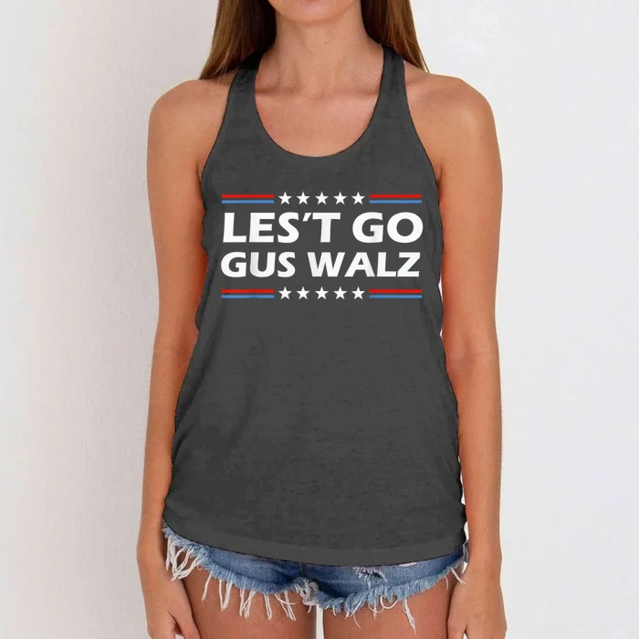 Harris Walz 2024 For President Lets Go Gus Walz Son Of Us Vice President Women's Knotted Racerback Tank