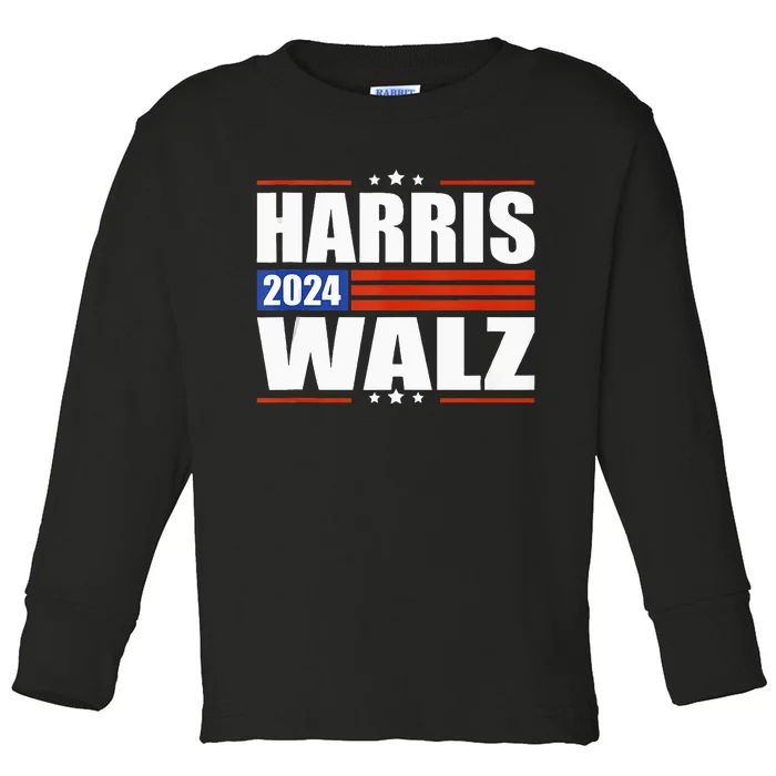 Harris Waltz 2024  Kamala Harris Tim Waltz 2024 Toddler Long Sleeve Shirt