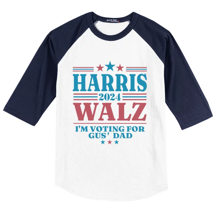 Harris Walz 2024 IM Voting For Gus Dad Baseball Sleeve Shirt