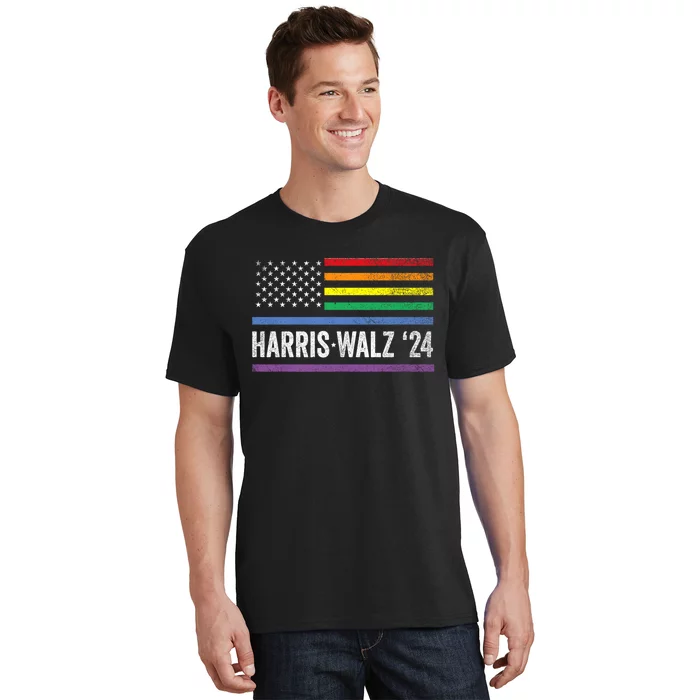 Harris Walz 2024 Election Kamala Tim Waltz American Lgbt T-Shirt