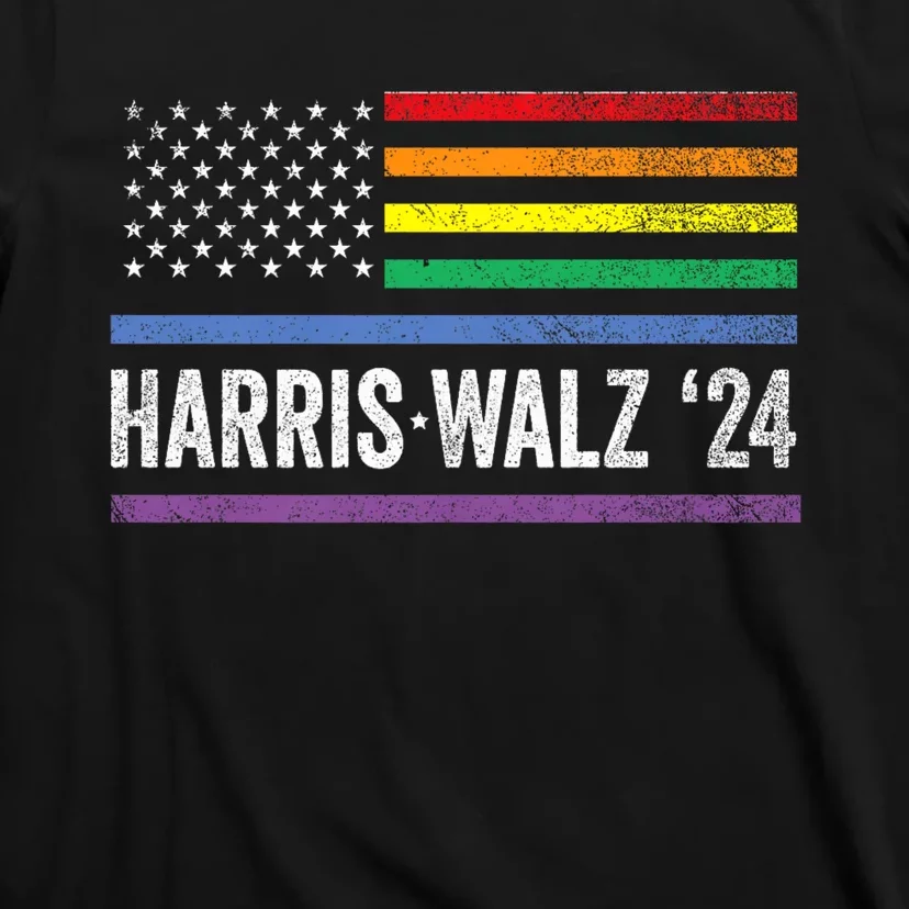 Harris Walz 2024 Election Kamala Tim Waltz American Lgbt T-Shirt