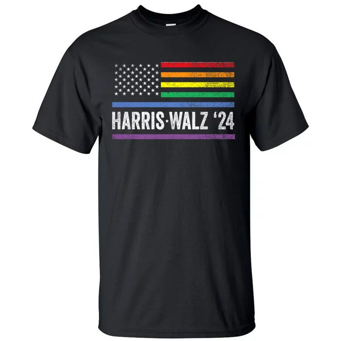 Harris Walz 2024 Election Kamala Tim Waltz American Lgbt Tall T-Shirt