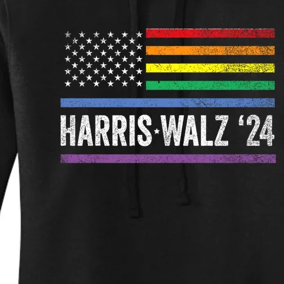 Harris Walz 2024 Election Kamala Tim Waltz American Lgbt Women's Pullover Hoodie