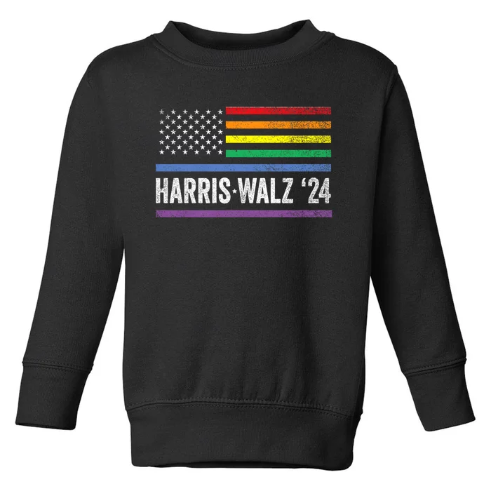 Harris Walz 2024 Election Kamala Tim Waltz American Lgbt Toddler Sweatshirt