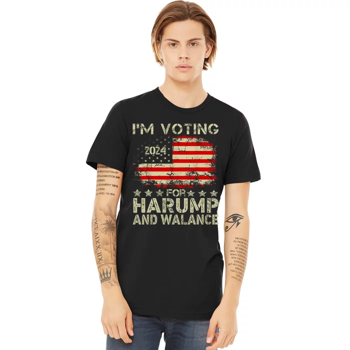 Harump Wallace 2024 Harris Trump Walz Vance Funny Premium T-Shirt