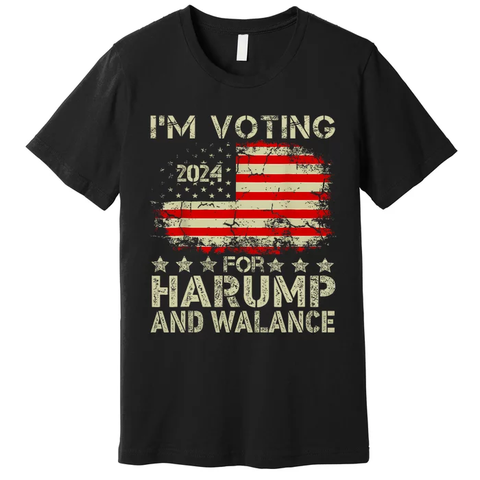 Harump Wallace 2024 Harris Trump Walz Vance Funny Premium T-Shirt