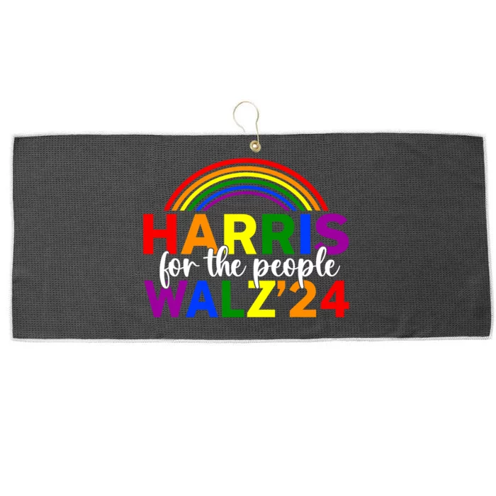 Harris Waltz 2024 For The People Lgbt Kamala Harris Large Microfiber Waffle Golf Towel