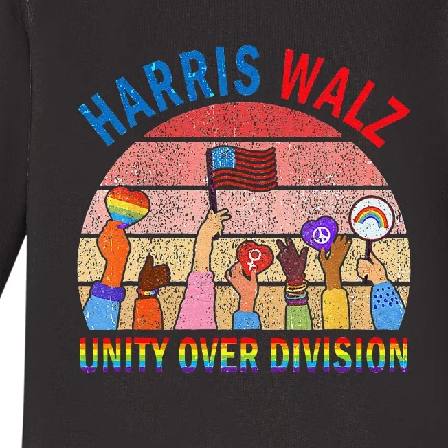 Harris Waltz 2024 Unity Over Division Baby Long Sleeve Bodysuit