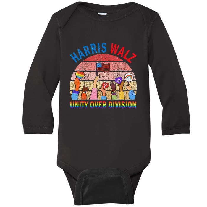 Harris Waltz 2024 Unity Over Division Baby Long Sleeve Bodysuit