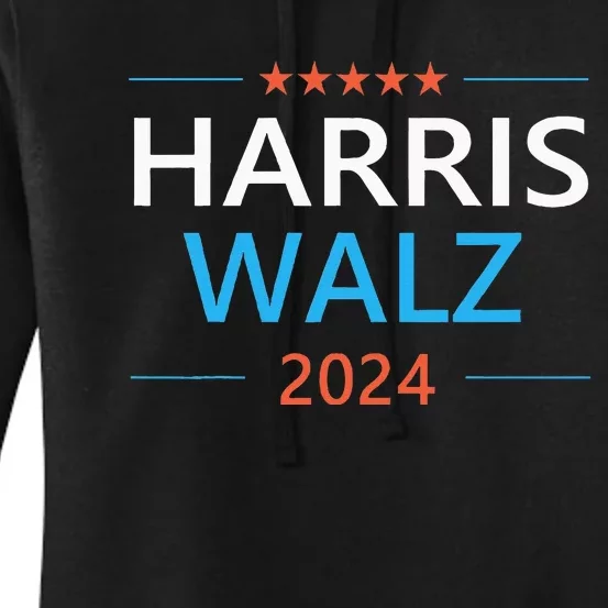 Harris Walz 2024 For President Vote Kamala Waltz 2024 Women's Pullover Hoodie