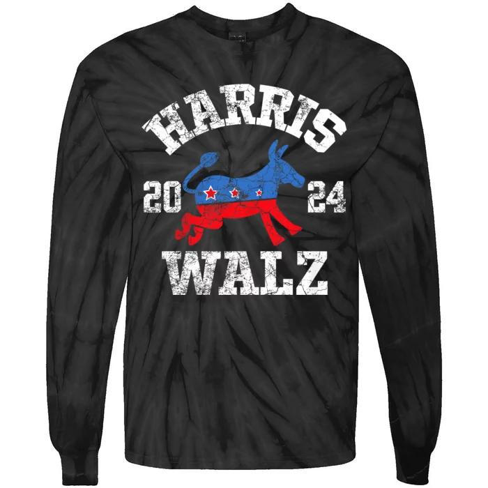 Harris Walz 2024 Election Kamala Harris Tim Waltz 2024 Tie-Dye Long Sleeve Shirt