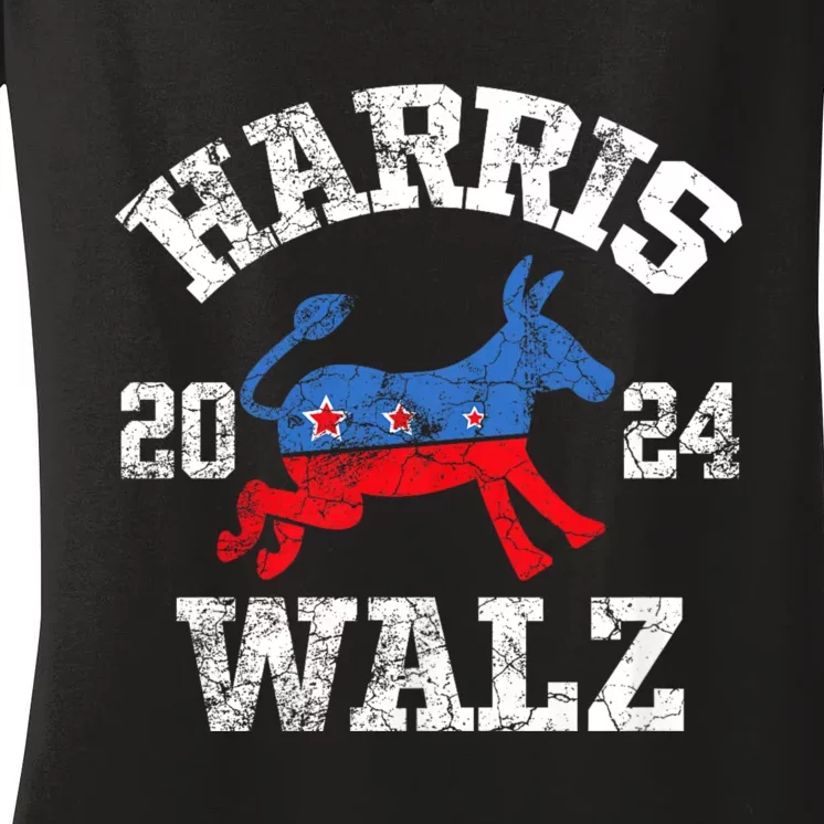 Harris Walz 2024 Election Kamala Harris Tim Waltz 2024 Women's V-Neck T-Shirt