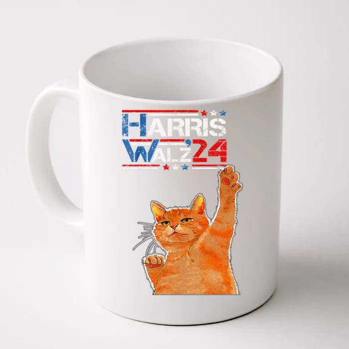 Harris Waltz 2024 Cat Funny Vp Vice President Election Front & Back Coffee Mug