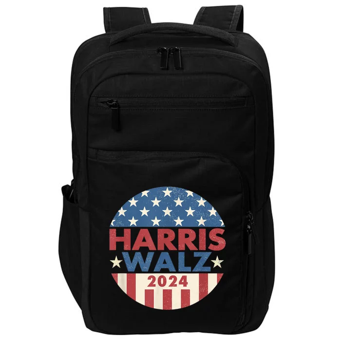 Harris Walz 2024 Kamala Harris 2024 Tim Walz 2024 Usa Flag Impact Tech Backpack