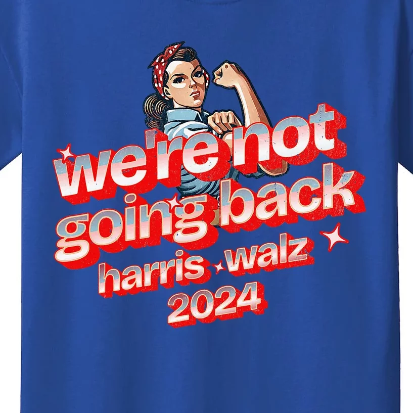 Harris Waltz 2024 WeRe Not Going Back President Kamala Tim Kids T-Shirt