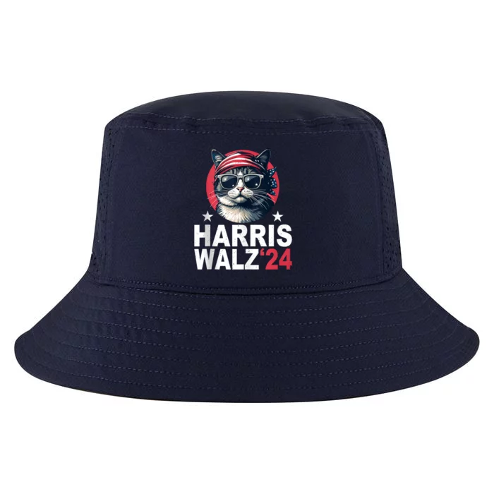 Harris Waltz 2024 Cat Lady Kamala Harris Tim Walz Waltz Cool Comfort Performance Bucket Hat