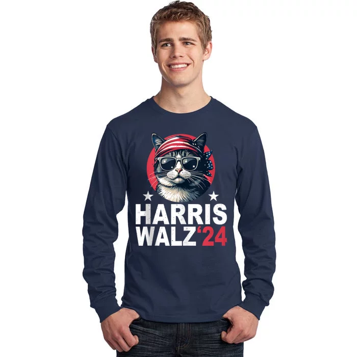 Harris Waltz 2024 Cat Lady Kamala Harris Tim Walz Waltz Tall Long Sleeve T-Shirt