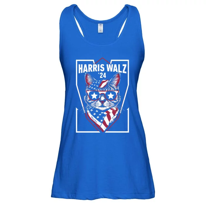 Harris Walz 2024 Funny Cat Funny Gift Ladies Essential Flowy Tank