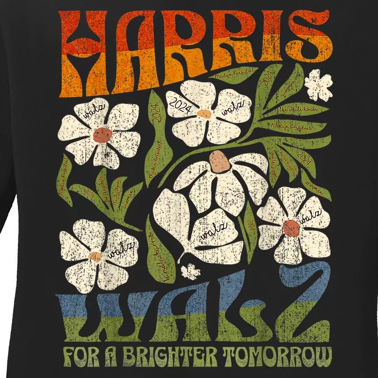 Harris Waltz 2024 For A Brighter Tomorrow Boho Aesthetic Ladies Long Sleeve Shirt