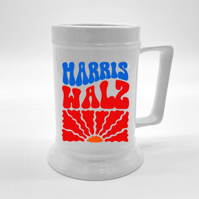 Harris Walz 2024 Election Kamala Harris Tim Waltz Campaign Front & Back Beer Stein