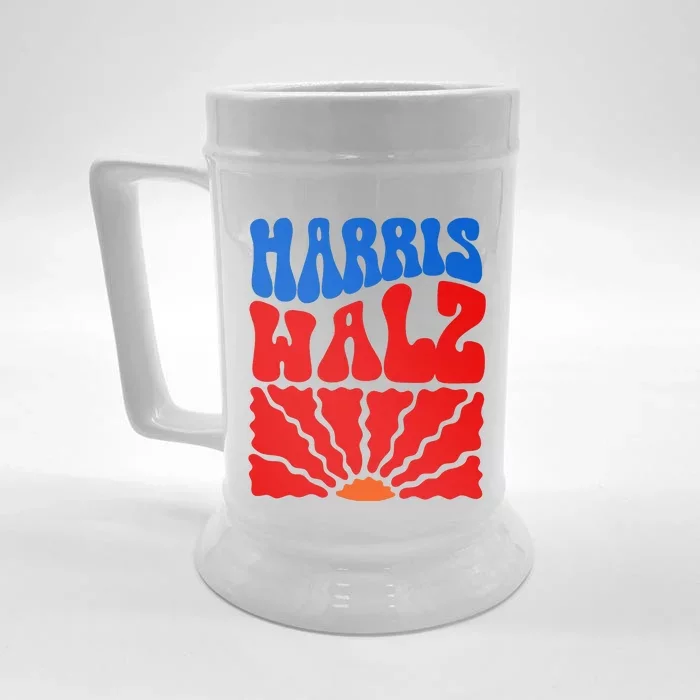 Harris Walz 2024 Election Kamala Harris Tim Waltz Campaign Front & Back Beer Stein