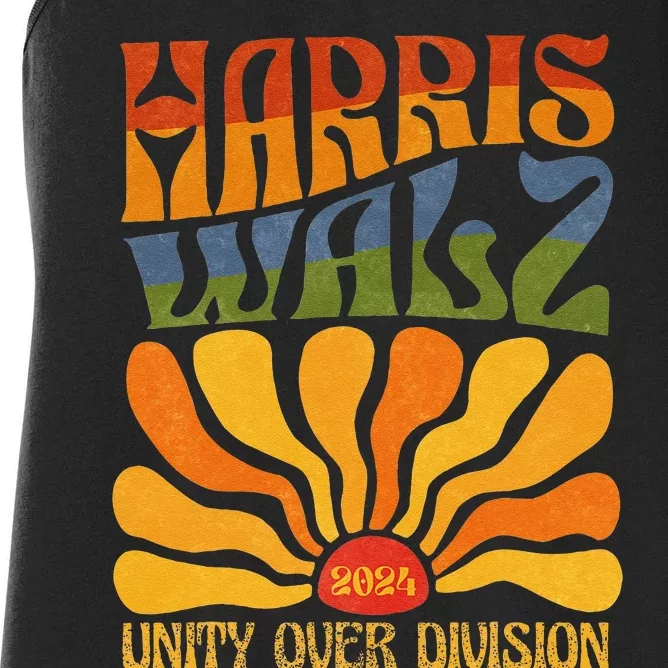 Harris Waltz 2024 Unity Over Division Kamala Harris Tim Walz Women's Racerback Tank