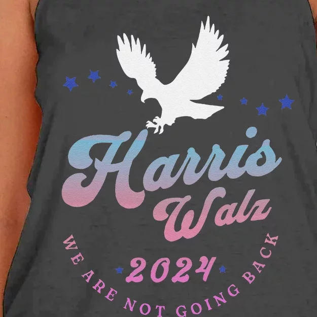 Harris Walz 2024 Election Vote Blue Kamala Walz 2024 Women's Knotted Racerback Tank