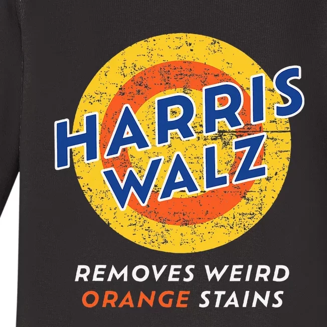 Harris Walz 2024 Waltz Removes Weird Orange Stains Baby Long Sleeve Bodysuit