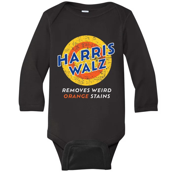 Harris Walz 2024 Waltz Removes Weird Orange Stains Baby Long Sleeve Bodysuit