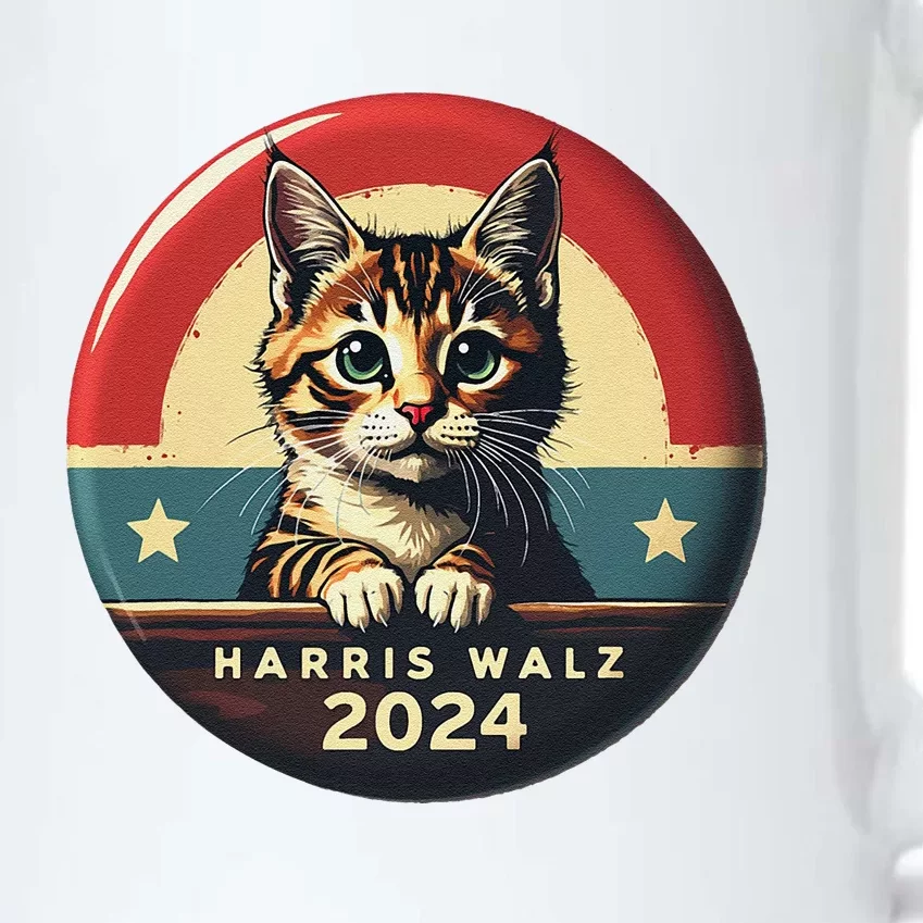 Harris Walz 2024 Funny Cat Election Kamala Harris Tim Waltz Black Color Changing Mug