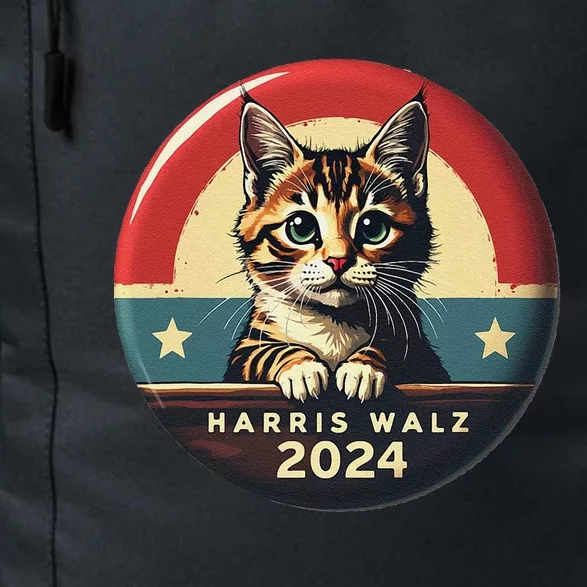 Harris Walz 2024 Funny Cat Election Kamala Harris Tim Waltz Daily Commute Backpack