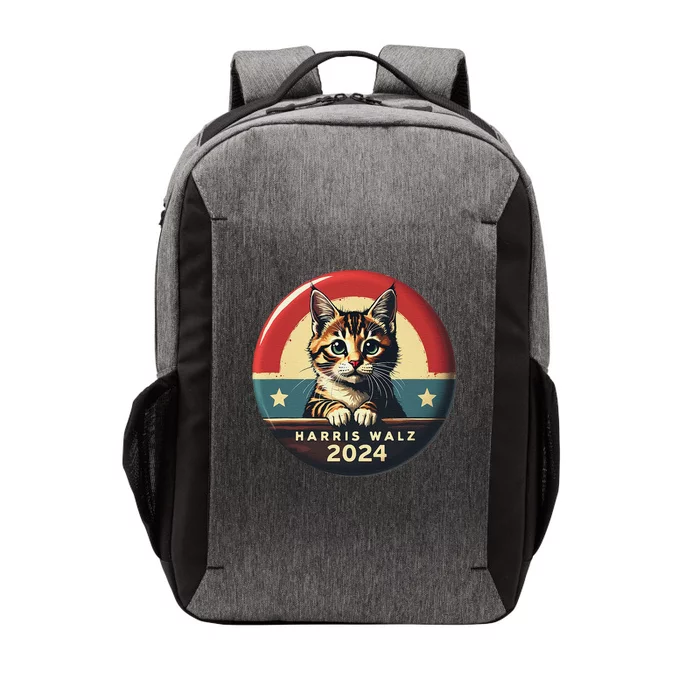 Harris Walz 2024 Funny Cat Election Kamala Harris Tim Waltz Vector Backpack