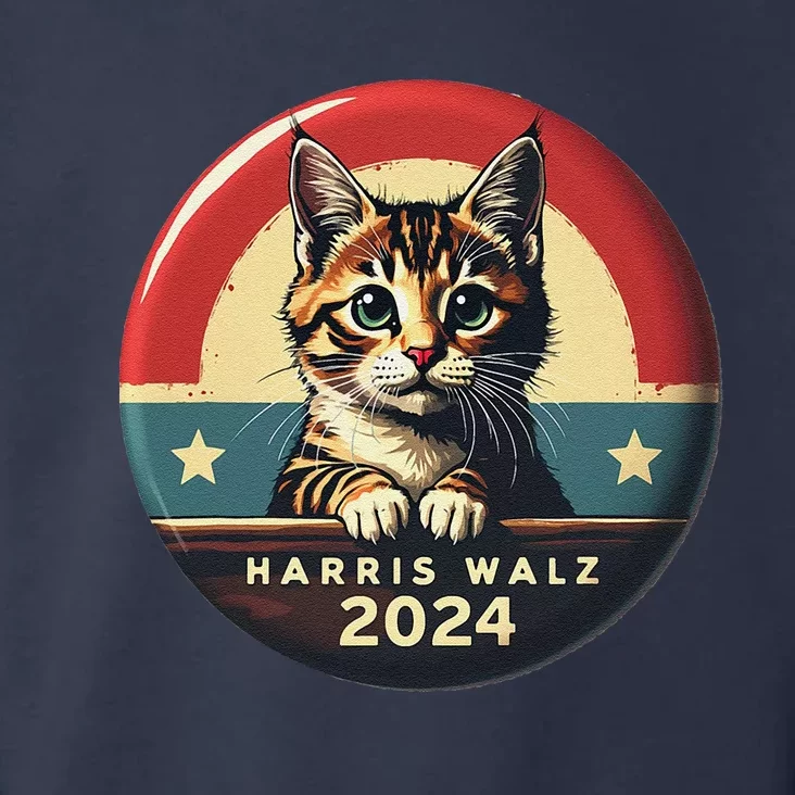 Harris Walz 2024 Funny Cat Election Kamala Harris Tim Waltz Toddler Hoodie