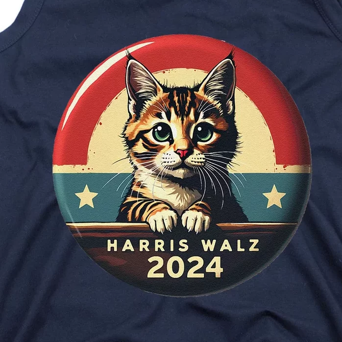 Harris Walz 2024 Funny Cat Election Kamala Harris Tim Waltz Tank Top