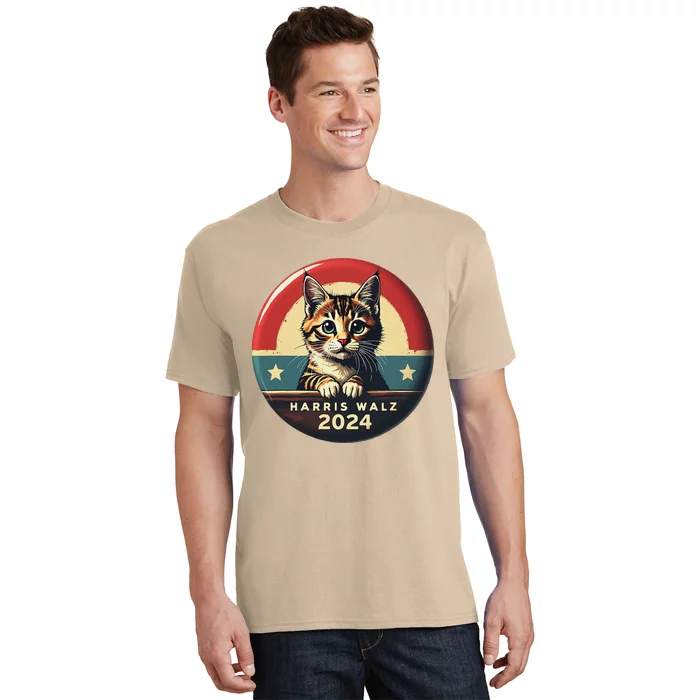 Harris Walz 2024 Funny Cat Election Kamala Harris Tim Waltz T-Shirt