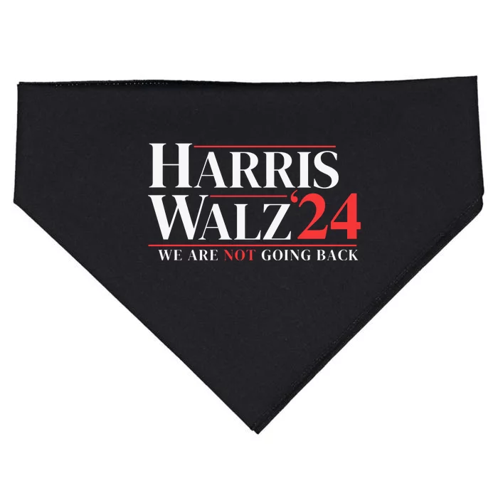 Harris Walz 24 We Are Not Going Back USA-Made Doggie Bandana